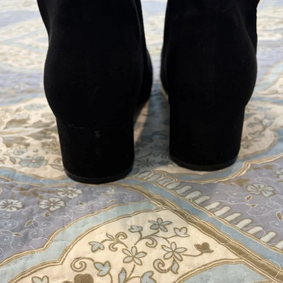 Marc Fisher Faux Black Suede Pointed-Toe Ankle Booties - Picture 7 of 8